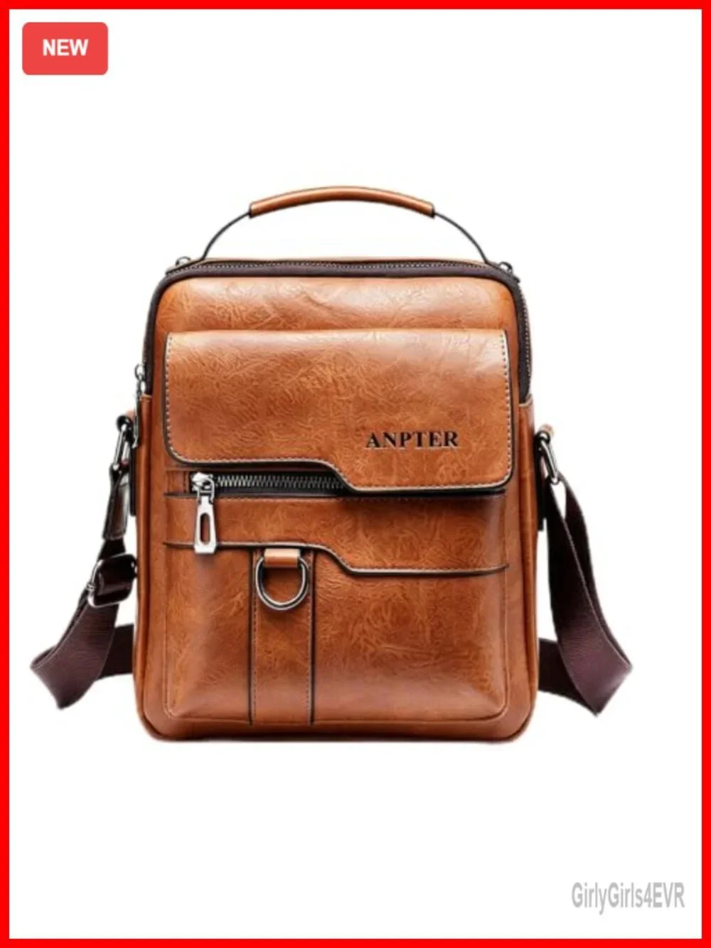 Small PU Leather Messenger Bag Crossbody Satchel Pouch for Men